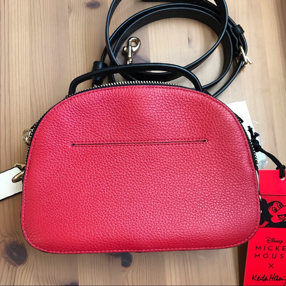 ❤️🐭 Disney Mickey Mouse X Keith Haring Serena Satchel Gold/Electric Red Multi - Picture 8 of 12